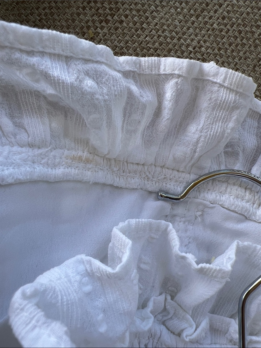 American Eagle 100% Cotton White Ruffled Eyelet Cropped Cami - Picture 7 of 7